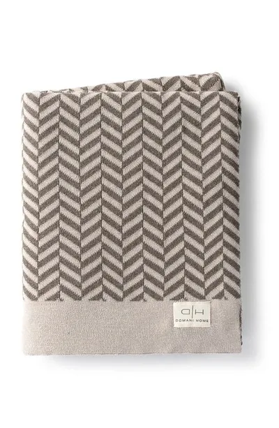 Domani Home Kids' Zima Herringbone Knit Throw Blanket In Taupe