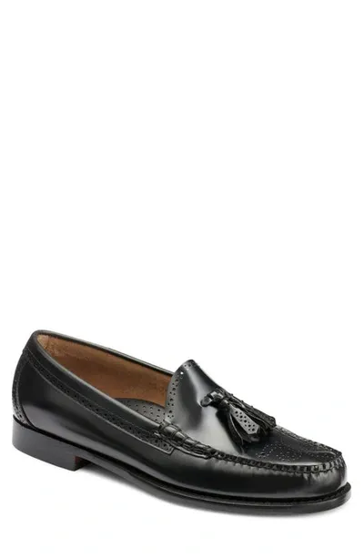 G.h.bass Larkin Tassel Brogue Weejun Loafer In Black Fabric