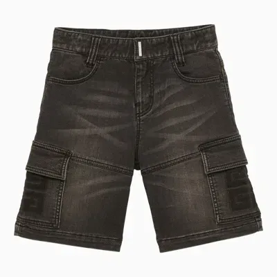 Givenchy Kids' Boys Black Denim Cargo Shorts