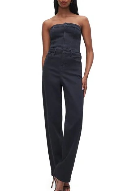 Good American Strapless Tube Jumpsuit In Black