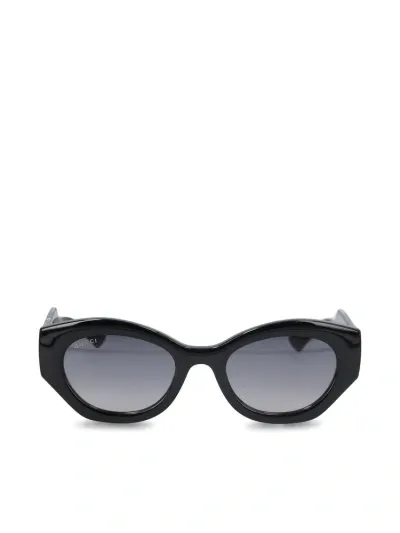 Gucci Eyewear Oval Frame Sunglasses In Black