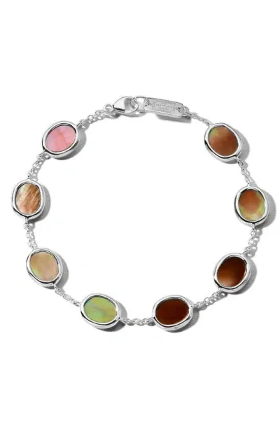 Ippolita Polished Rock Candy Mini Oval Slice Station Bracelet In Silver