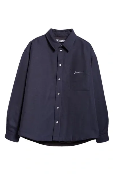 Jacquemus La Chemise Boulanger Padded Overshirt In Dark Navy