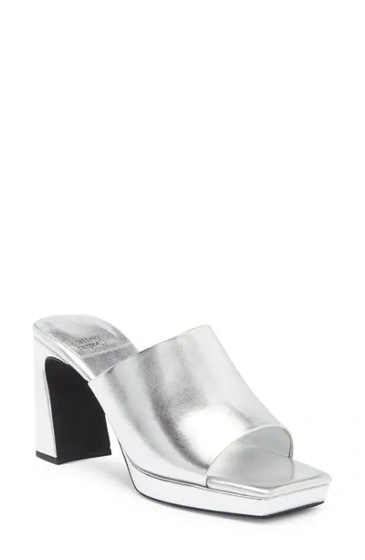 Jeffrey Campbell Caviar Platform Slide Sandal In Silver