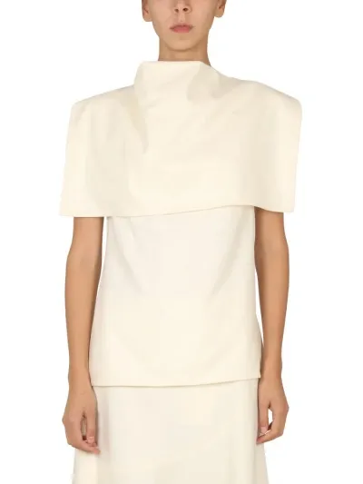 Jil Sander Wool Tops. In White