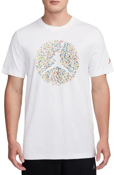 Jordan Pointillism Jumpman Graphic T-shirt In White/yellow