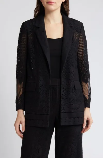 Kobi Halperin Joie Lace Open Front Blazer In Black