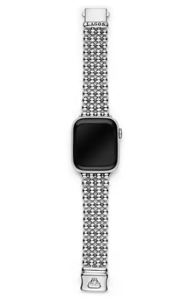 Lagos Smart Caviar Beaded Apple Watch® Watchband In Silver