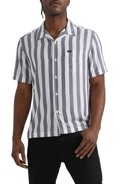 Lee Stripe Camp Shirt In Surf Blue Awning Stripe