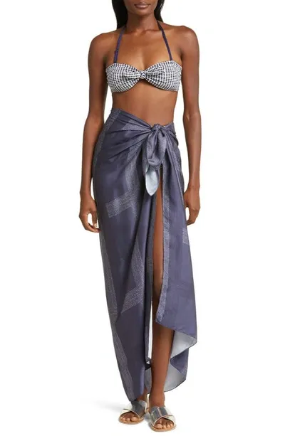 Lemlem Adia Tie Front Cover-up Sarong In Bezu Night