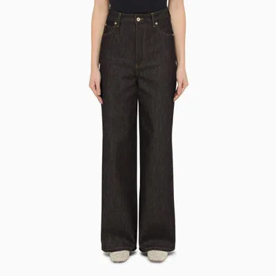 Loewe High-waisted Wide Denim Jeans In Blue