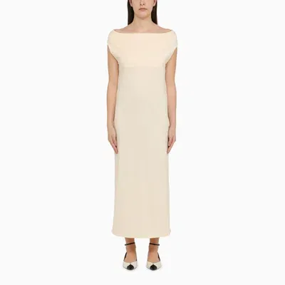 Loulou Studio Martial Midi Dress In Ivory Cotton In White