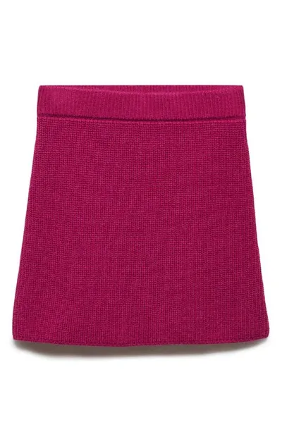 Mango Knit Miniskirt In Purple