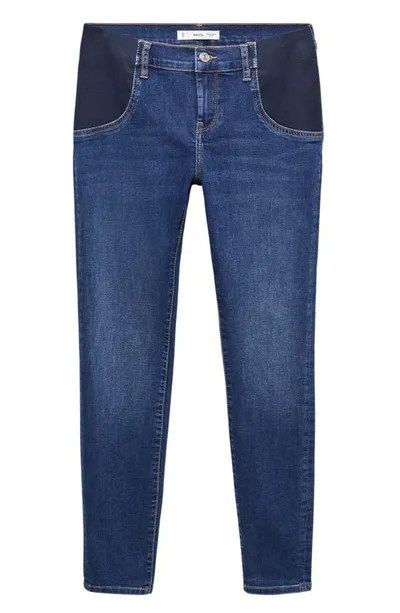 Mango Skinny Maternity Jeans In Dark Blue