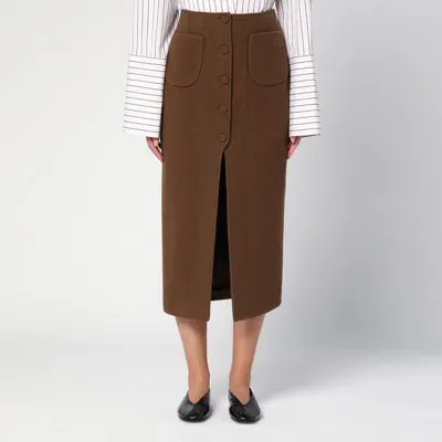 Margaux Lonnberg Brown Jagger Midi Skirt