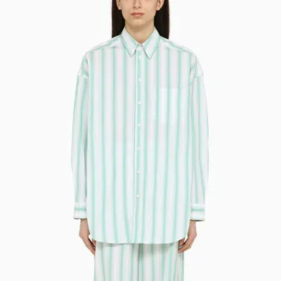 Margaux Lonnberg Margaux Lönnberg Wenders Striped Cotton Shirt In Green