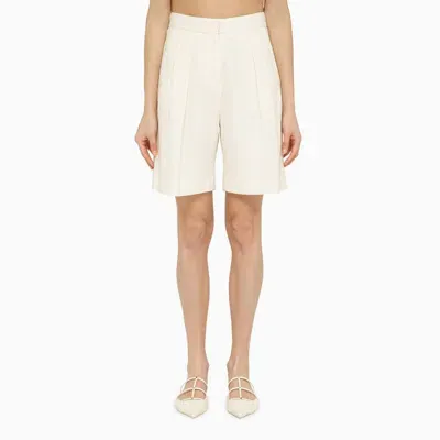 Margaux Lonnberg White Wool-blend Stuart Bermuda Shorts