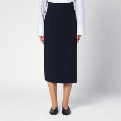 Margaux Lonnberg Navy Blue Wool-blend Marlo Skirt