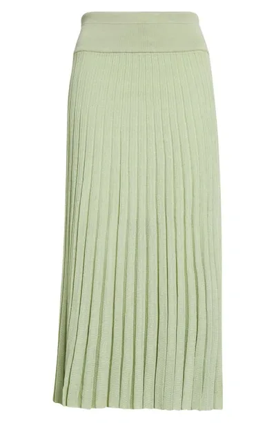 Maria Mcmanus Sheer Pleated Midi Sweater Skirt In Aegean Green