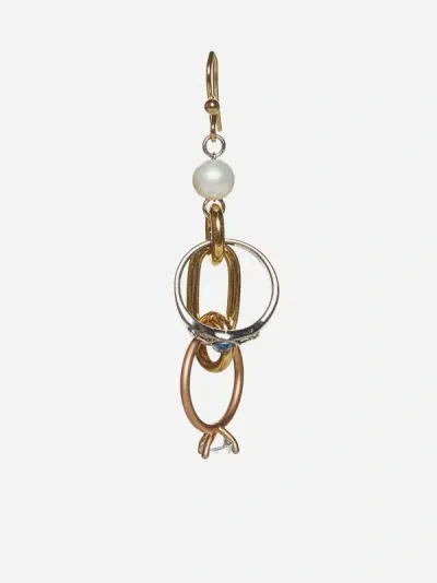 Marni Pearl And Pendant Earrings In Deep Gold