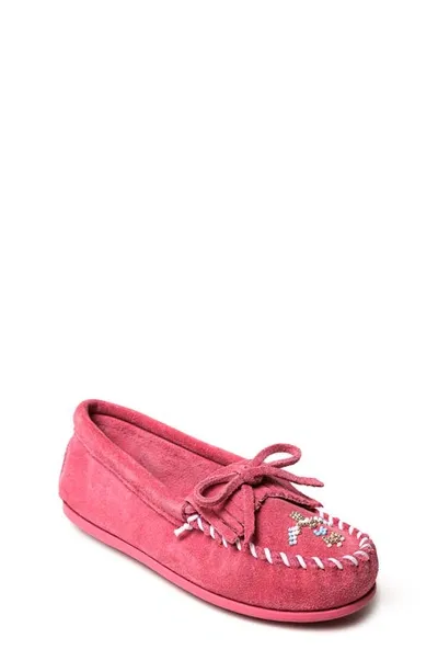 Minnetonka Kids' Thunderbird 'animikii' Slip-on Shoe In Pink