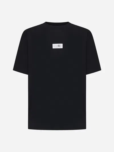 Mm6 Maison Margiela Logo Cotton T-shirt In Black