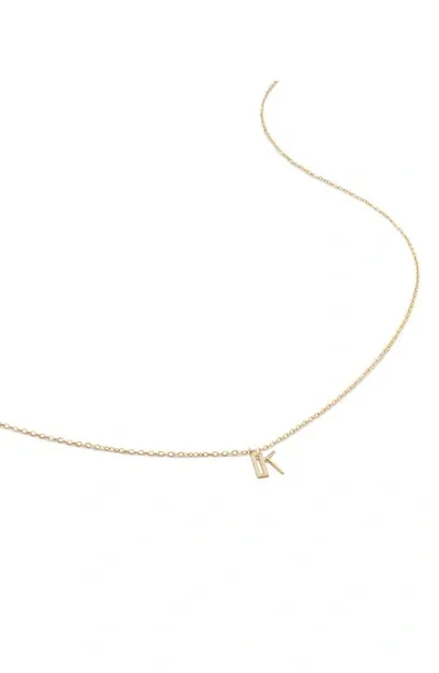 Monica Vinader Small Initial Pendant Necklace In 14kt Solid Gold - K