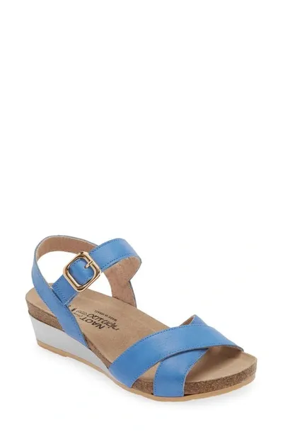 Naot Throne Wedge Sandal In Blue