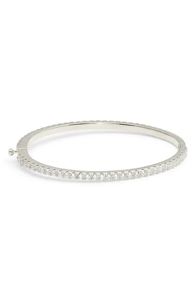 Nordstrom Cubic Zirconia Eternity Bangle Bracelet In Clear- Silver