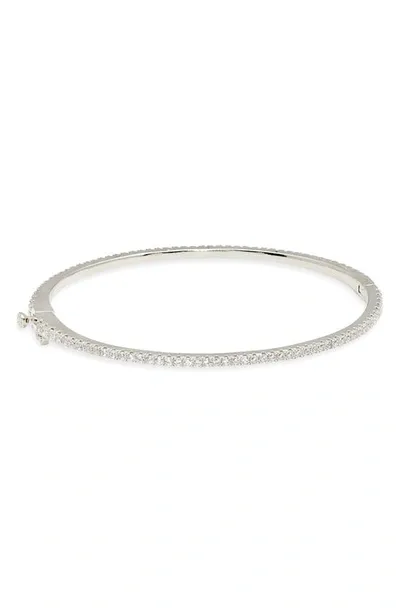 Nordstrom Delicate Cubic Zirconia Eternity Bangle In Clear- Silver