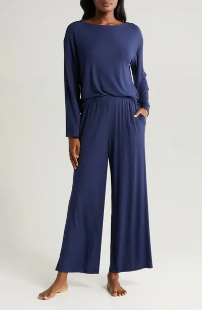 Nordstrom Moonlight Eco Long Sleeve Pajamas In Navy Peacoat