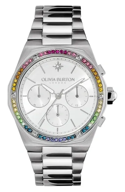 Olivia Burton Hexa Multi Bracelet Watch, 38mm In Silver