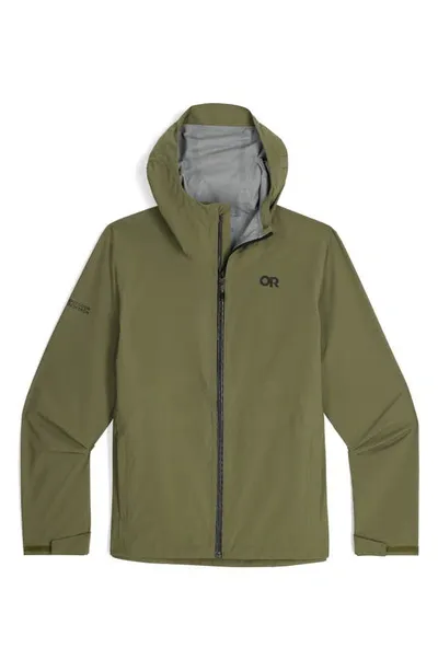 Outdoor Research Stratoburst Packable Rain Jacket In Ranger Green