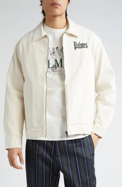 Palmes Olde Organic Cotton Jacket In Off-white