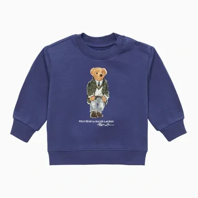 Polo Ralph Lauren Beach Royal Cotton Sweatshirt With Print In Blue