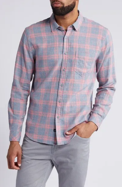 Rails Wyatt Plaid Button-up Shirt In Poppy Denim Melange