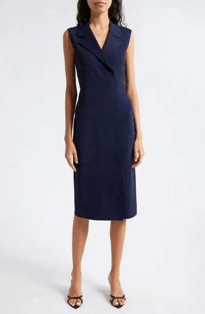 Reiss Elle Sleeveless Midi Sweater Dress In Navy