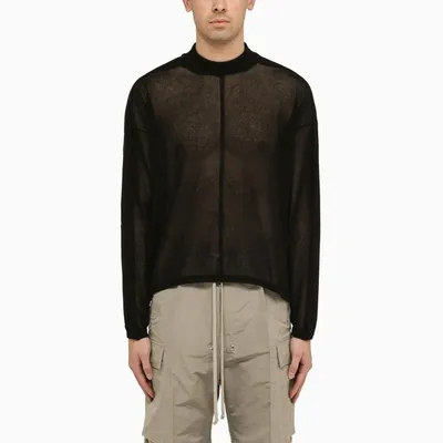 Rick Owens Black Semi-transparent Cotton Jersey