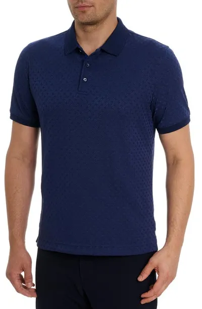 Robert Graham Elias Basket Weave Polo In Navy