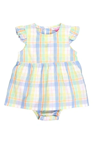 Rufflebutts Babies'  Kids' Rainbow Plaid Skirted Romper In Plaid Multi