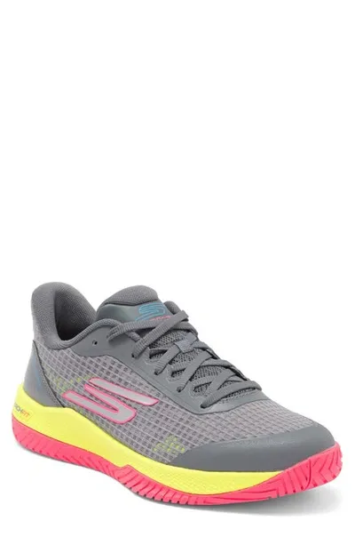 Skechers Viper Court Pro Pickleball Sneaker In Gray/pink