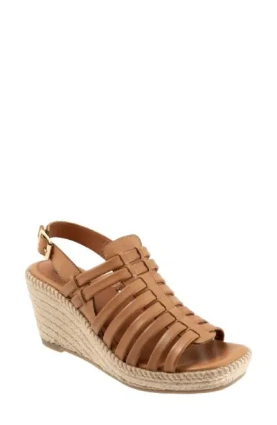 Softwalk Havana Slingback Espadrille Platform Wedge Sandal In Tan