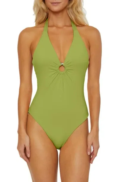 Soluna Shirred Ring One-piece Swimsuit In Kiwi