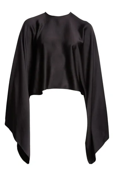 Stella Mccartney Draped Layered Long Sleeve Blouse In 1000 - Black