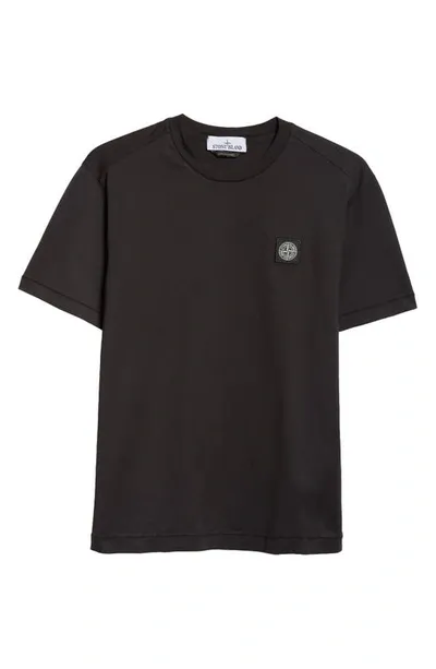 Stone Island Logo Patch T-shirt In Black