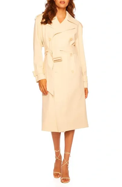 Susana Monaco Signature Stretch Trench Coat In Belgian Creme