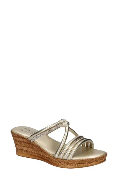 Tuscany By Easy Street® Elvera Wedge Sandal In Champagne