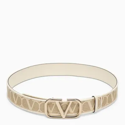 Valentino Garavani Belt Toile Iconographe Beige With Vlogo Women In Cream