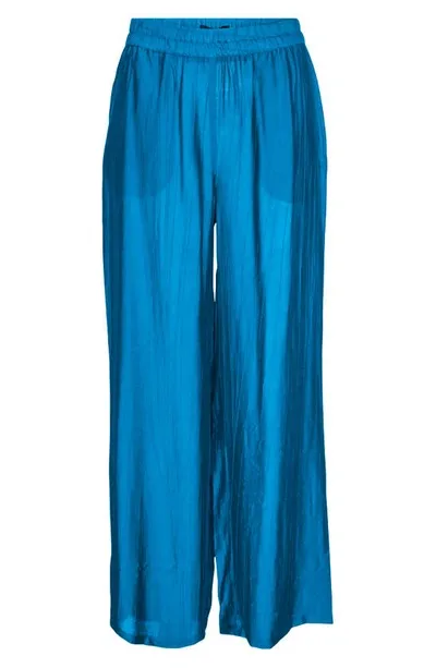 Vero Moda Gaja Floral Print Wide Leg Pants In Ibiza Blue