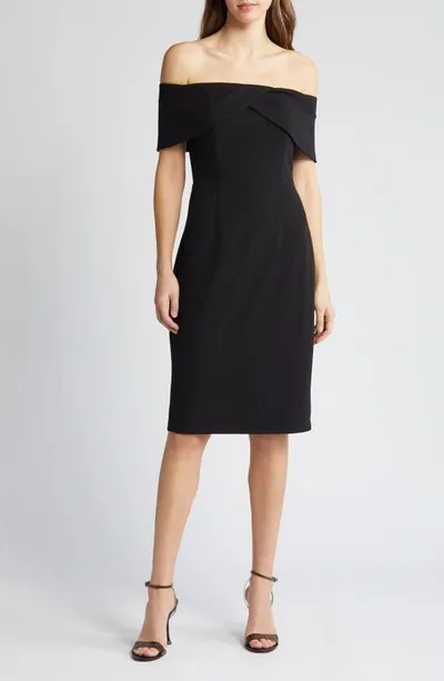 Vince Camuto Off The Shoulder Cocktail Dress In Black